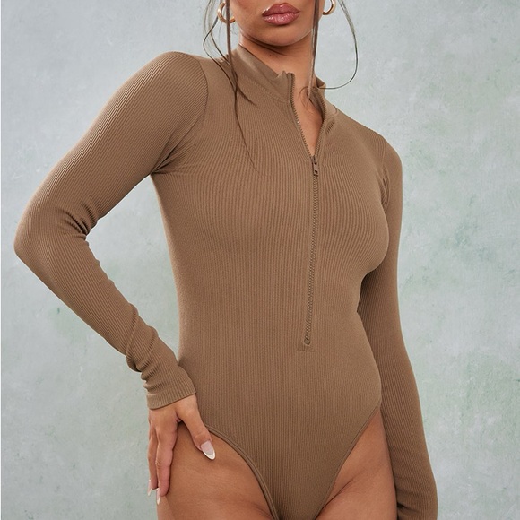 NEW Ribbed Zip Bodysuit - Picture 1 of 3